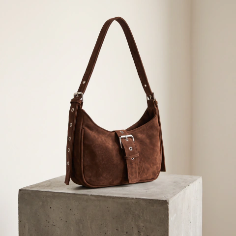 Bolso Cielé Lumel chocolate gamuzado