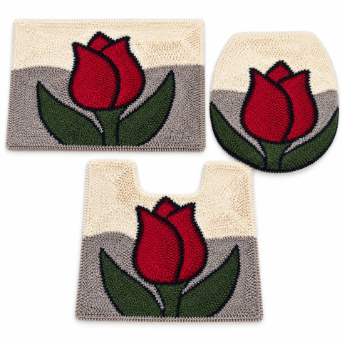 Kit Tapetes Banheiro Tulipa