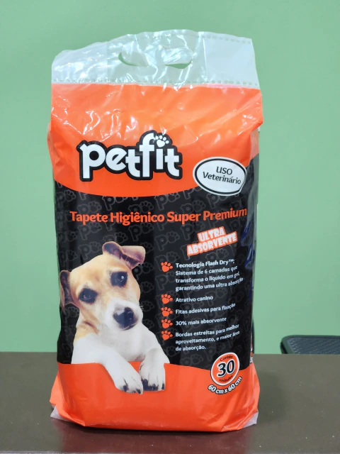Tapete Higiênico Petfit Super Premium 60x60cm com 30 Unidades