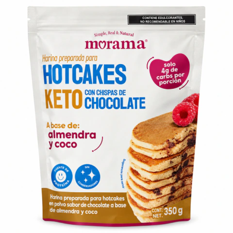 Hotcakes keto con chispas de chocolate Morama