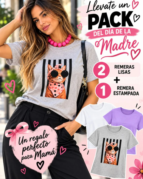 Pack 3 Remera 100% algodón 24.1