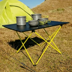 Imagem do Mesa Camping Dobravél 46 x 68 cm Ultraleve Preto e Verde Limão - Hawapi