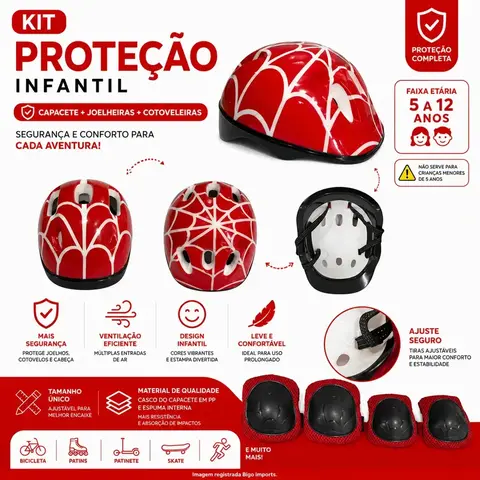 Kit Proteção Infantil Homem-Aranha