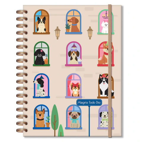 Caderno Folhas Removíveis Cachorro na Janela 80 Folhas 8121 - Fina Ideia