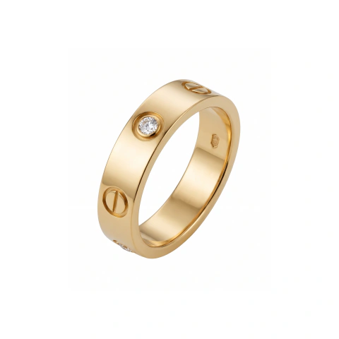 Anillo Cartier Love Gold Con Circonias Cubicas