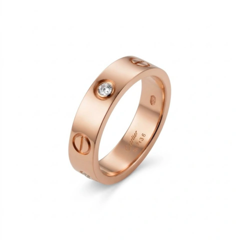 Anillo Cartier Love Gold Con Circonias Cubicas