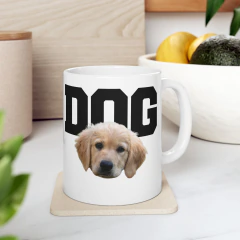 Taza Personalizada con Foto de tu Perro - Taza Cerámica 325ml - Regalo para Amantes de los Perros - Diseño Personalizado DOG - NOYHA