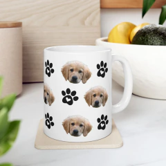 Taza Personalizada con Foto de tu Perro - Taza Cerámica 325ml - Regalo para Amantes de los Perros - Diseño con Huellitas - comprar online