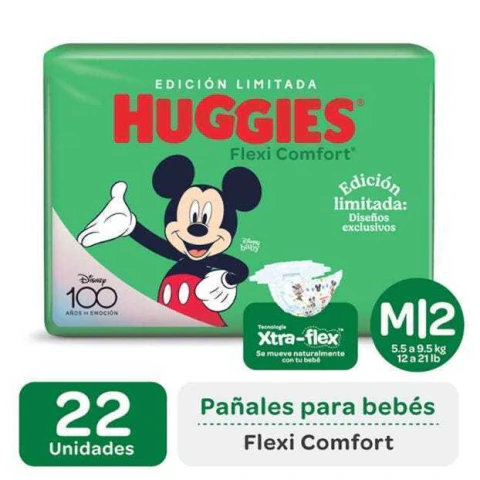 PAÑALES HUGGIES FLEXI CONFORT M X 22 UN