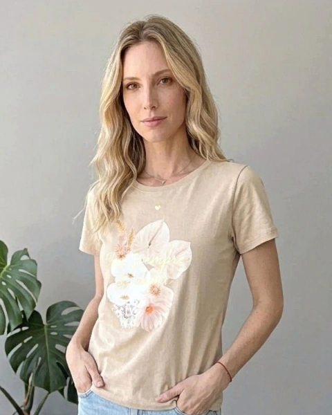 Remera de algodón estampada Por siempre es ahora