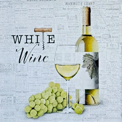 WHITE WINE MIX - GUARDANAPOS PARA DECUPAGEM (20 UNIDADES)