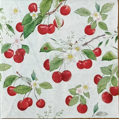 FRESH CHERRIES - GUARDANAPOS PARA DECUPAGEM - 33X33CM - (1 UNIDADE) na internet
