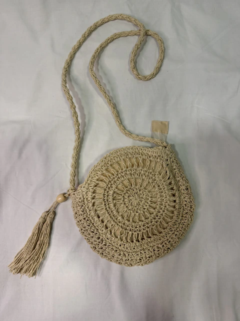 Bolsa Palha Bege Redonda