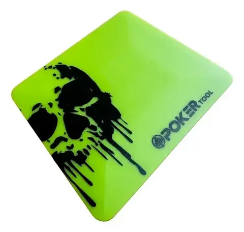 Espátula Poker Card Verde Neon de Teflon Para Insulfilm e Envelopamento - Poker Tool