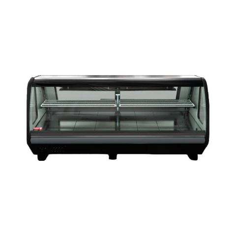 VITRINA CARNICERA -2 A 6°C NEGRA VIDRIO CURVO 250X118.5X122 CM PTVC-0021 VCA250-N 3M