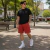 Bermuda Champion Masculina Vermelha Estampada Casual Esportiva Urbana Algodão Com Bolsos Original - comprar online