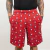 Bermuda Masculina Vermelha Estampada Bolsos Treino Academia Dia A Dia Confortável Champion Original - loja online