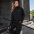 Blusa Champion Feminina Preta Cropped Com Meio Zíper Gola Alta Esportiva Manga Longa Original