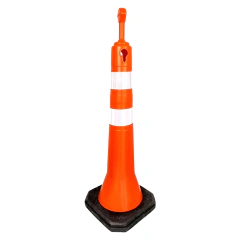Cone Balizador de Sinalização Kteli Laranja Refletivo 1,14 m com Base de Borracha - comprar online
