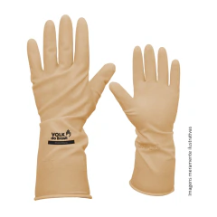 Luva de Látex Volk Ranhurada Cano Longo Limpeza Pesada e Química Leve CA 15100 - comprar online
