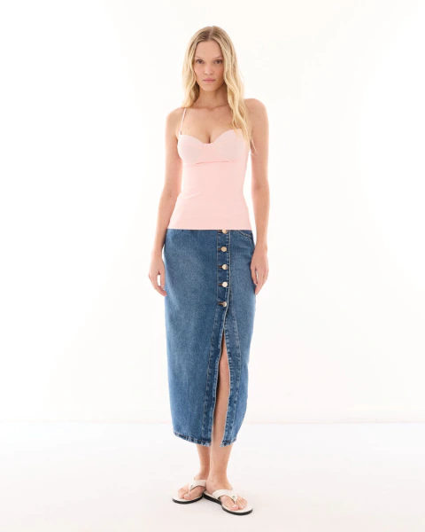 Saia Midi Jeans Nice