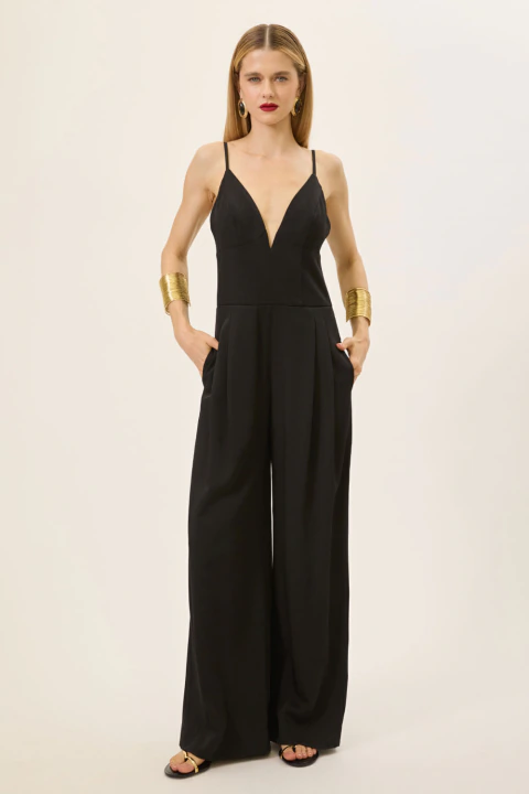 Macacão Pantalona Tatiane Preto
