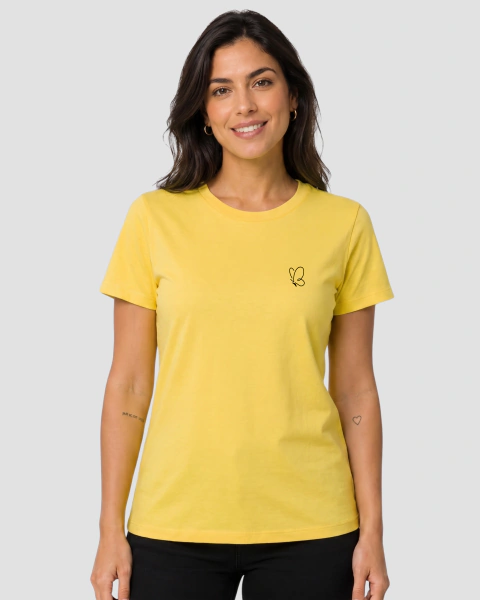 Babylook 100% Algodão Amarelo Canário - Donna Claire