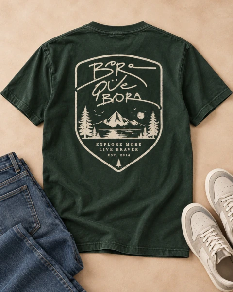 Camiseta Oliver Bora Que Bora Montanha Verde-Escuro
