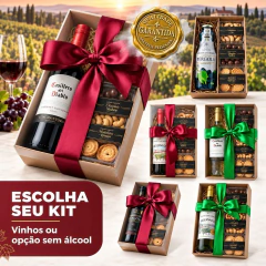 Kit Presente: Vinho Com 3 Aperitivos