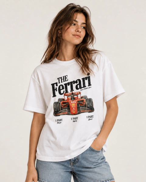 REMERA THE FERRARI BLANCO