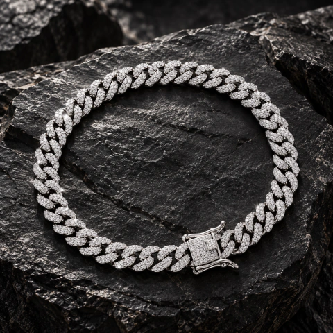 Pulsera Cubana Fina Plata