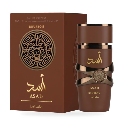 Perfume Asad Bourbon de Lattafa, Eau de Parfum 100 ml, con su caja