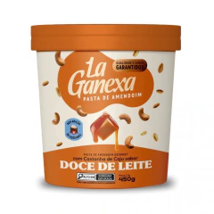Pasta de Amendoim Integral Gourmet (450g) - Sabor: Doce de Leite c/ Castanha de Caju