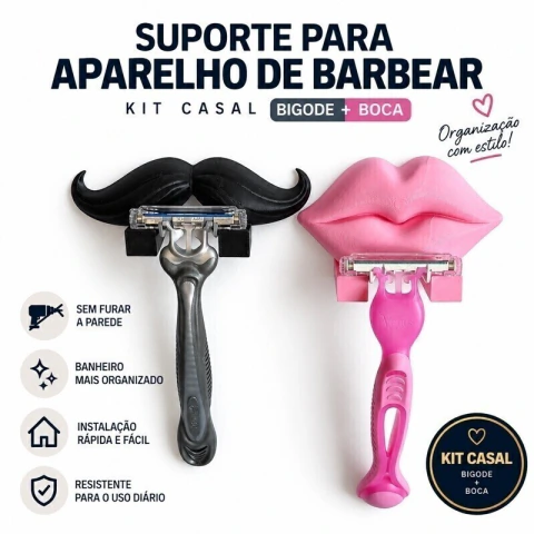 Suporte para Lâmina de Barbear Parede com Fita 3M Organizador Banheiro Barbeador Masculino Feminino