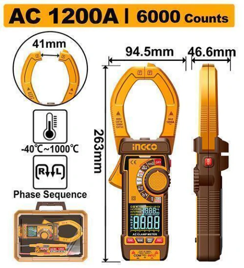 Pinza amperimétrica digital AC DCM610001