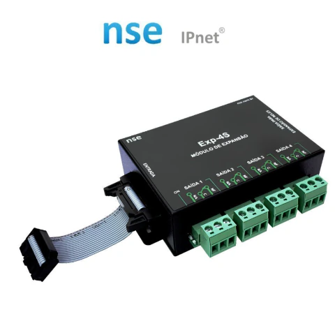 MÓDULO DE EXPANSÃO EXP-4S NSE COM 4 SAÍDAS A RELÉ PARA CONTROLADORAS IPNET44 E MUSB44