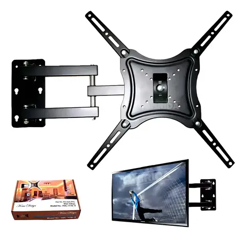 Soporte Tele 32 43 50 55 Extensor Reforzado Doble Brazo 30kg Color Negro