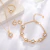 Conjunto De Joias De Coração Europeu 4 Peças Colar Oco Brincos Pulseira De Anel Para Mulheres - comprar online