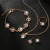 Conjunto De Joias De Coração Europeu 4 Peças Colar Oco Brincos Pulseira De Anel Para Mulheres