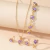 Conjunto De Joias De Coração Europeu 4 Peças Colar Oco Brincos Pulseira De Anel Para Mulheres - Artemis Joias brasil