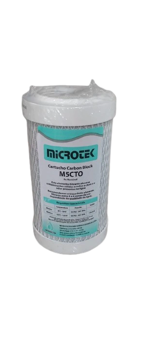 Refil Filtro Carbon Block 5" X 2 1/2 Carvão Ativado 5 Micra - Microtek