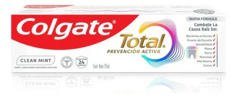 Crema Dental Colgate Total Clean Mint Prevención Activa 75ml