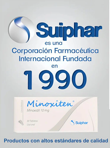 Minoxidil 10 mg Oral MINOXITEN SUIPHAR Caja x 30 Tab Minoxiten Alopecia / Anti-Caída Tabletas Anticaída