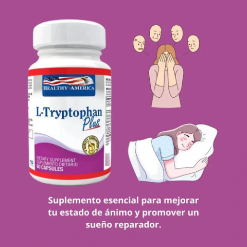 Triptofano L Tryptophan 100mg (60 Caps) Healthy America Con Invima Sabor Sin Sabor