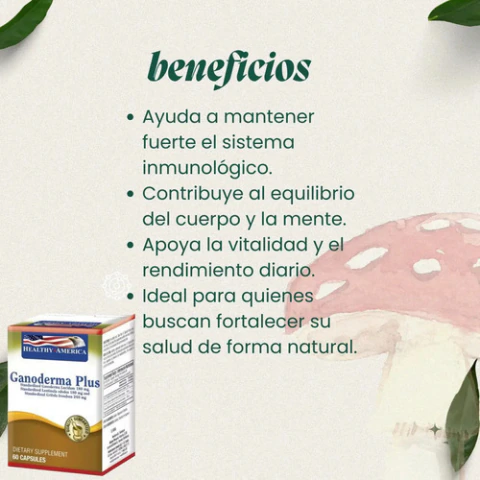 Suplemento En Cápsula Healthy America Suplementos Dietarios Ganoderma De Ganoderma Plus Sabor Ninguno De 60 Un