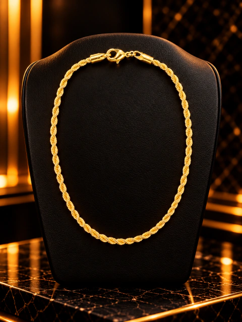 PULSEIRA CORDÃO BAIANO 2MM (20CM) - BANHADA A OURO 18K