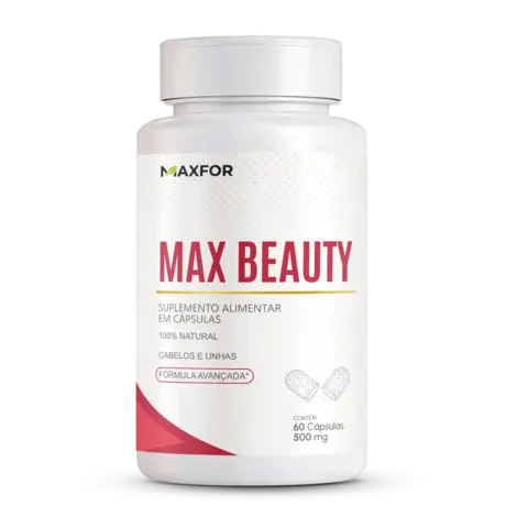 Max Beauty MAXFOR com Cisteína, Vitaminas, Zinco e Biotina — 60 Cápsulas