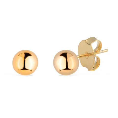 Brinco de Bolinha Banhado a Ouro 24K