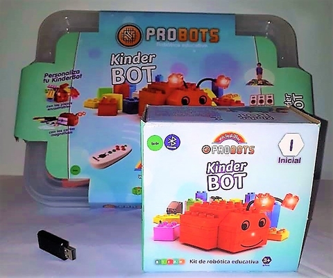 Kinder BOT ProBots Robótica Educativa con 100 Ladrillos Impresos con Letras y Números, Bluetooth, Control Remoto , Cartas , Proyectos y Programas.