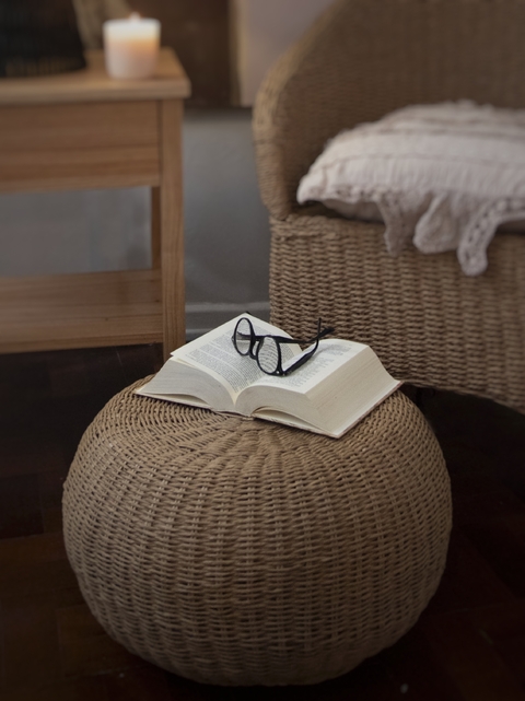 POUF REDONDO TEJIDO KRAFT CHICO - comprar online